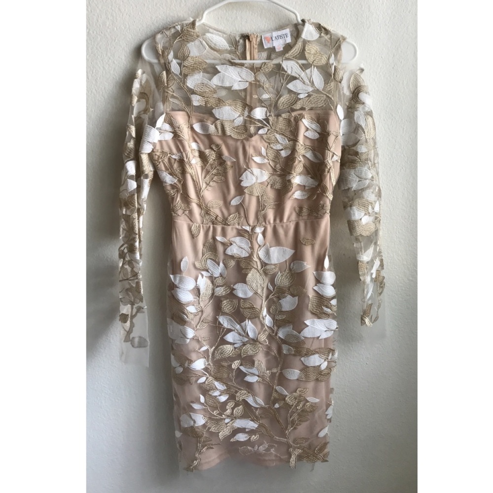 White and Gold Formal Dress